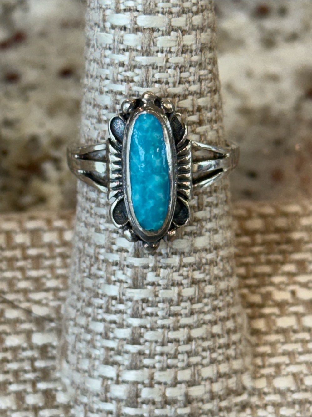 Vintage Native Sterling 925 Chrysocolla Women's Ring